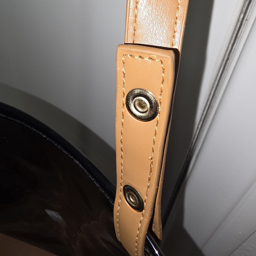 Designer Black and Tan Monogram Tote - Picture 7 of 11